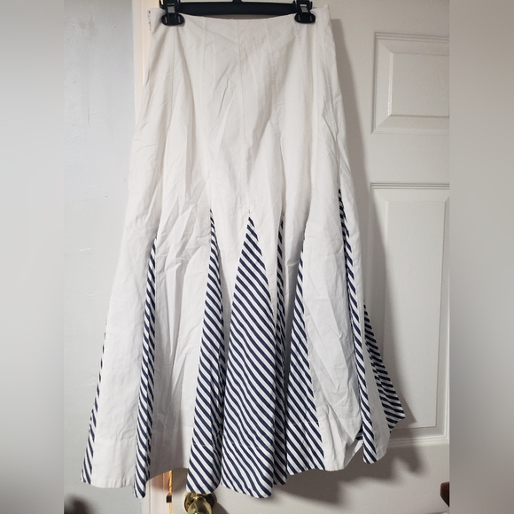 NWT Anthropologie Maeve Paneled Stripe Godet Midi Skirt - Picture 4 of 4